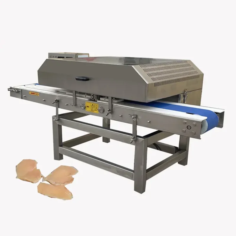Horizontal Automatic Fresh Chicken Breast Slice Flake Pork Beef Jerky Meat Strip Cut Processing Slicer Machine MSM03001