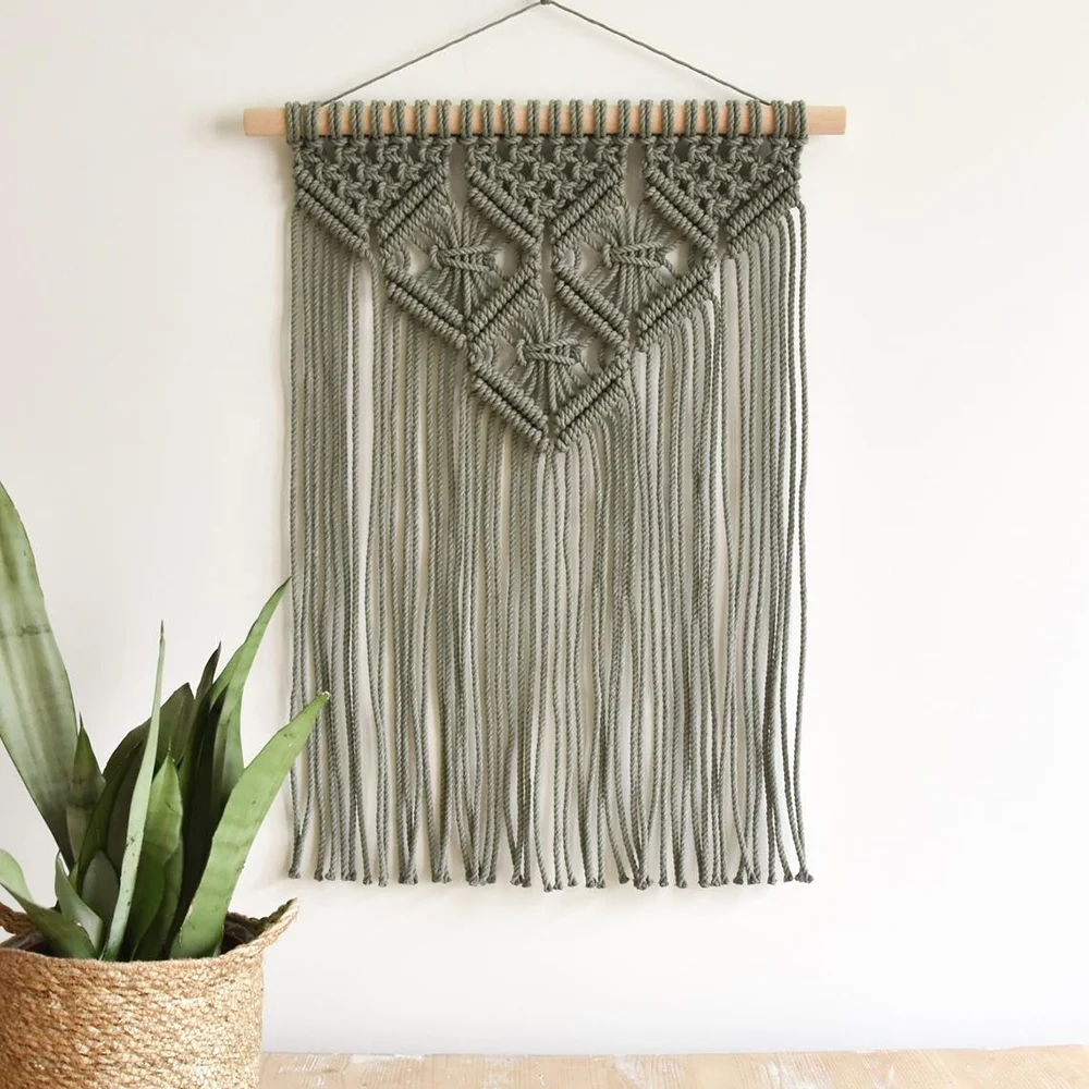 花边壁挂几何编织挂毯现代纤维艺术家居装饰 
