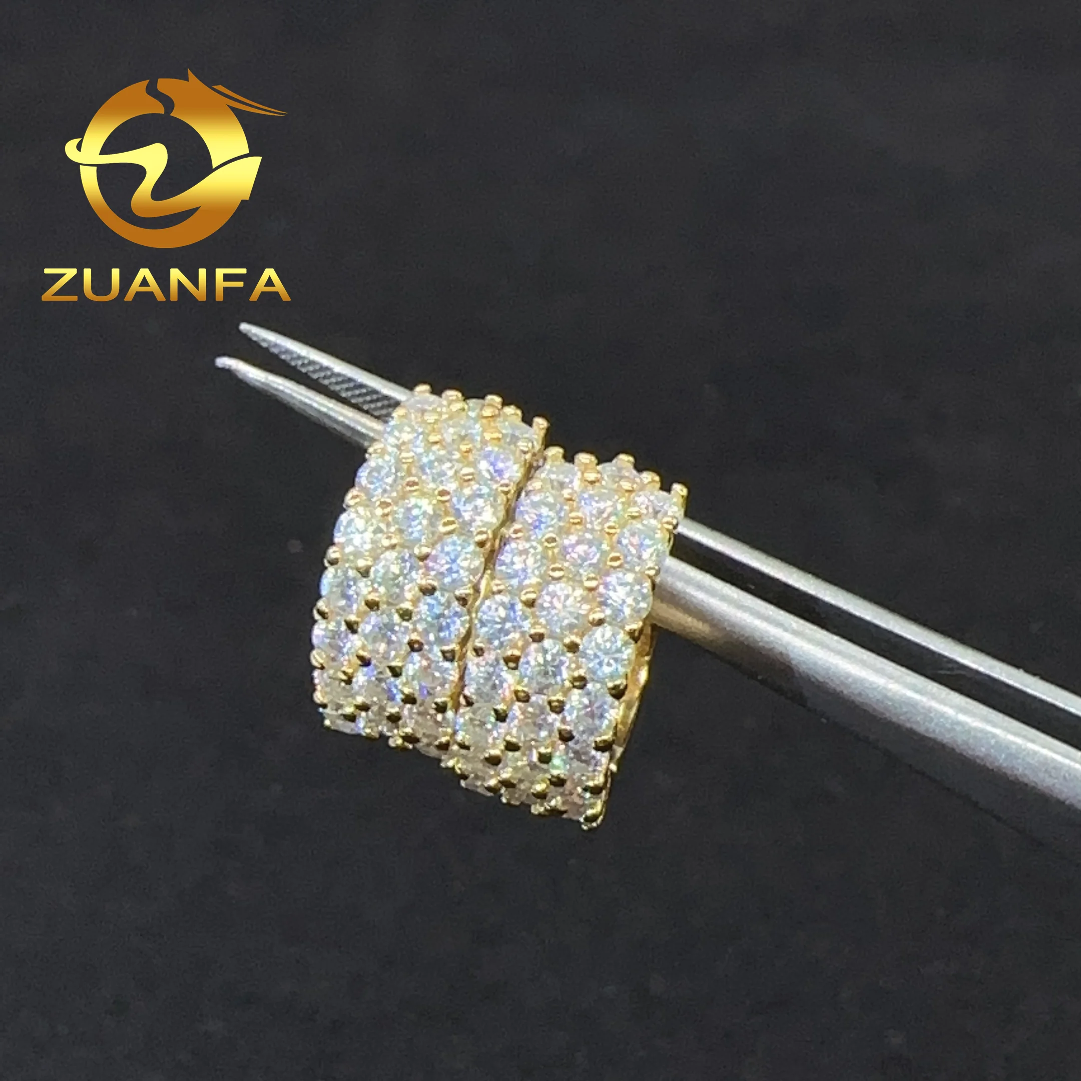 Orecchini A Cerchio In Argento 925 Con Moissanite D Color 3 Carati – Placcati Oro Bianco – Gioiello Regalo - 3