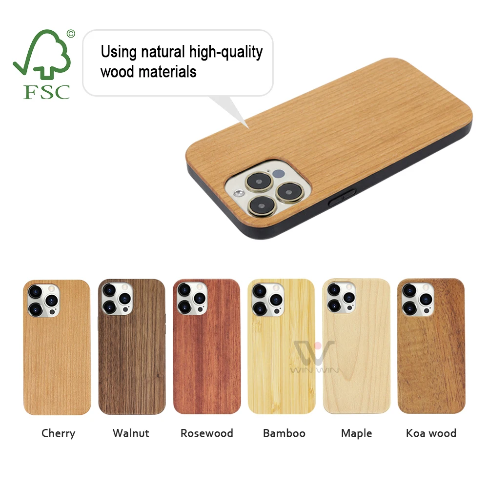 New Design Custom LOGO Wood Smart Phone Back Case Cover for iPhone 6/7/8  Plus