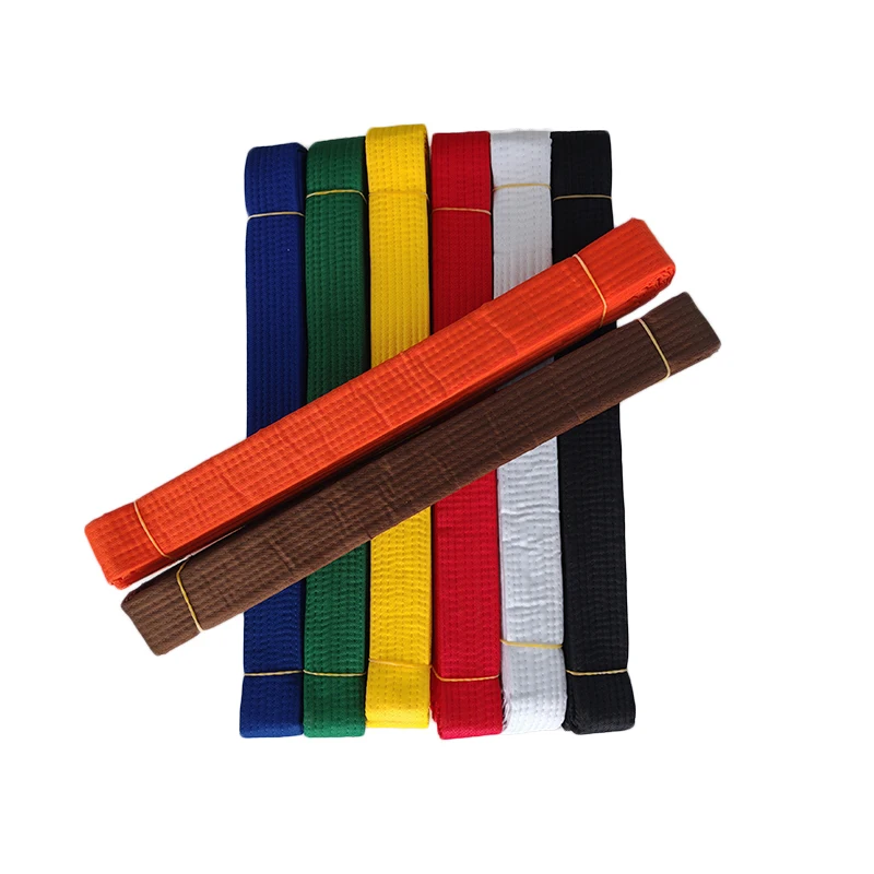 Playwell Martial Arts Coloured Belt With Black Stripe - 100% Cotton, 250cm Long, For Karate, Judo, Taekwondo