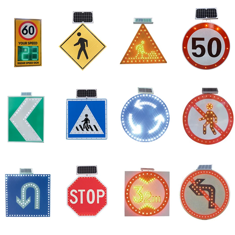 Оптовая продажа, высококачественные светодиодные фонари для управления дорожным движением, солнечные защитные знаки