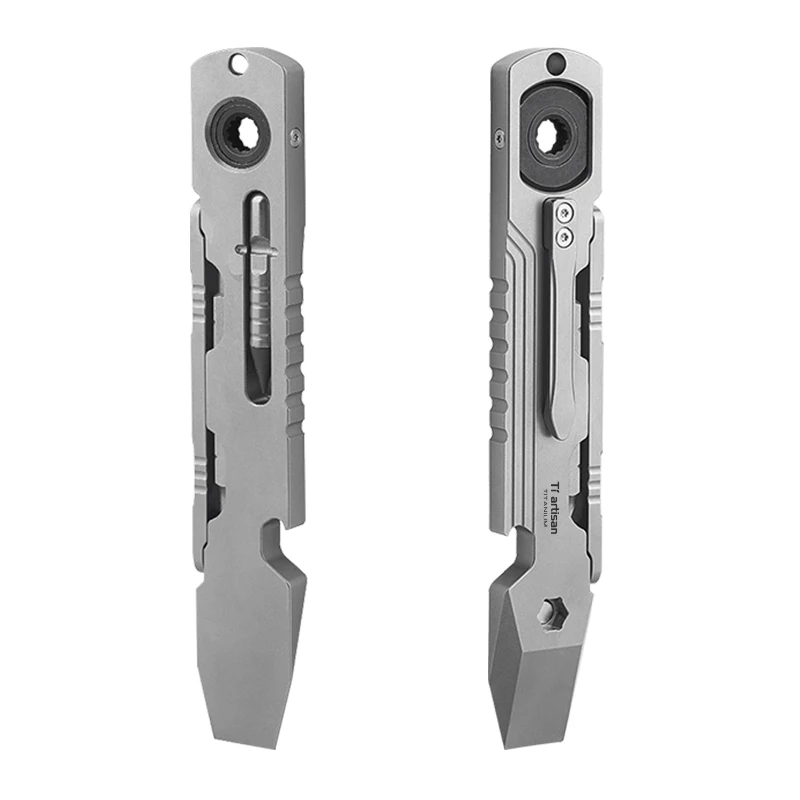 Ruimou 2 pezzi EDC Prybar Tools, mini leva multifunzione in acciaio