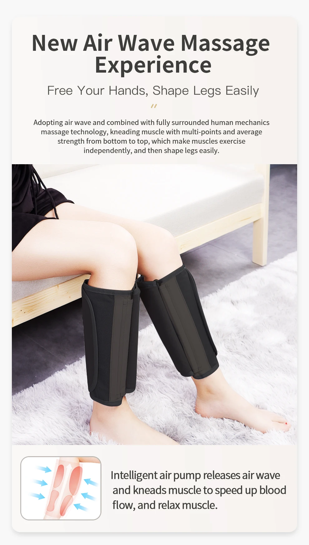 Compression Sleeve Leg Brace Wireless Foot Massager Relaxation Foot And