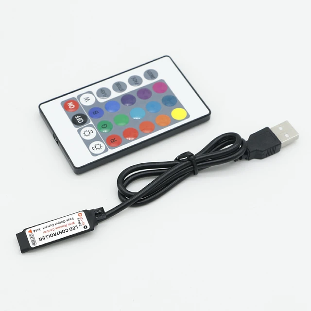 Dual Connector 24/44 Keys RGB LED Mini Remote Controller Infrared Controller DC 12V 24V 6A Color Grading Colorful Dimmer