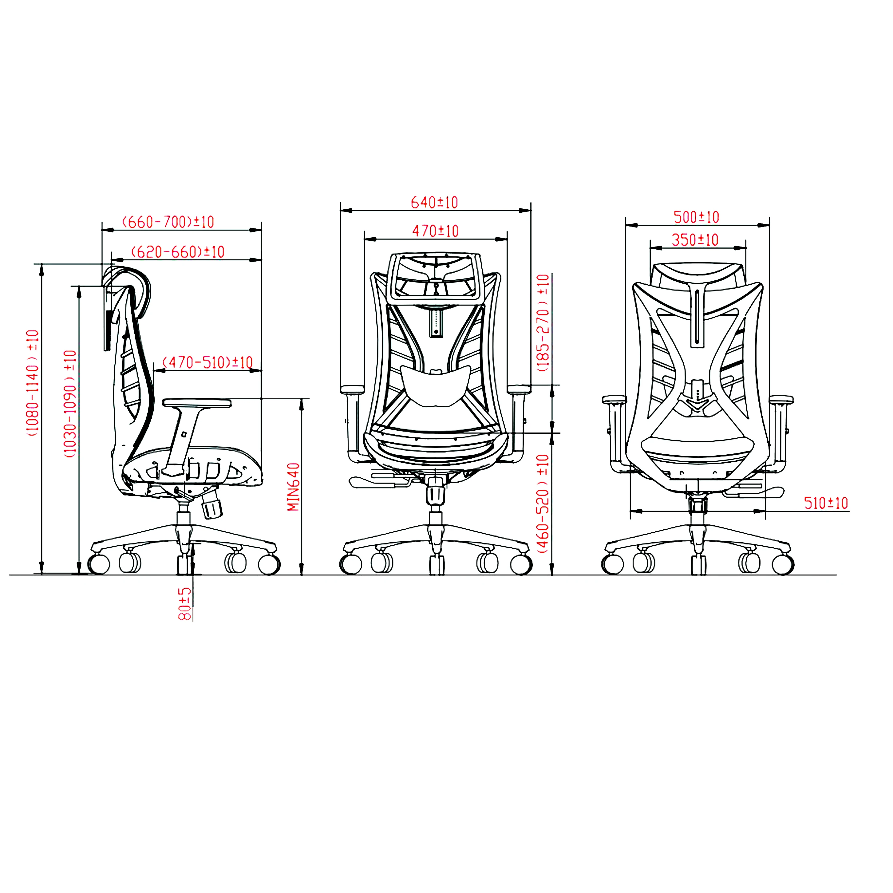 Sliding Function Full Mesh Chair 2d Armrest With Adjustable Lumbar