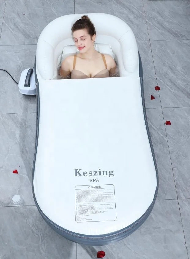 2022 New Designed Family Inflatable Bubble Bathtub PVC Barrel with New Bubble Machine