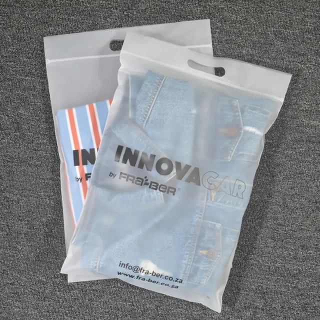 Wholesale Custom Packaging Printed Logo Self Sealing Shirt Clothes Zip Lock Clear Ziplock Plastic Zipper Frosted Clothing Bags