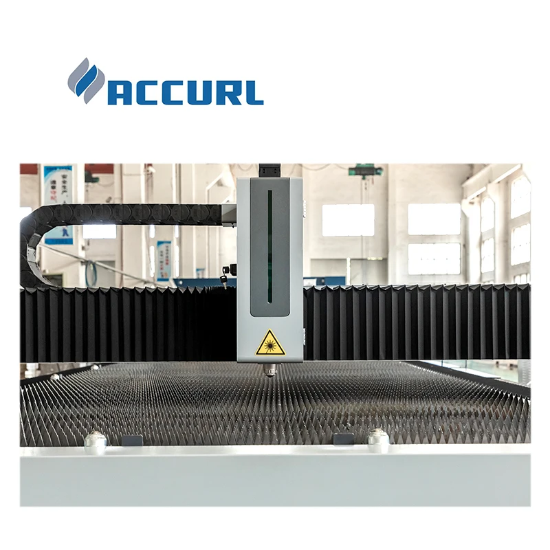 ACCURL Laser Cutting Machine With Full Cover and Exhange Table 2kw IPG Source