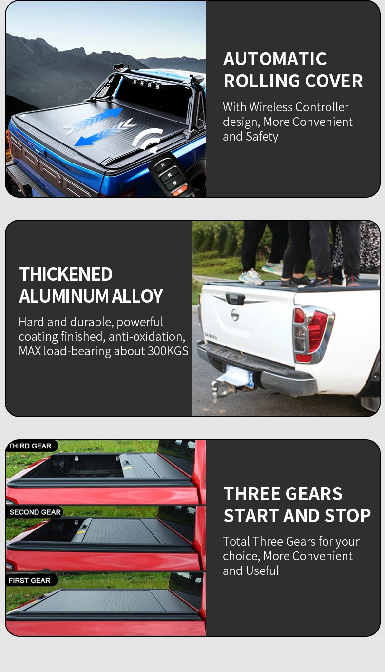 Aluminum Rear Cover for Ford Ranger XLT - Locking & Waterproof