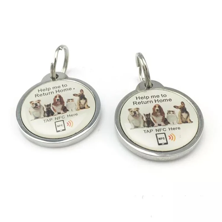 Nfc Epoxy Rfid Key Fob Metal Ring Hang Resin Coated Crystal