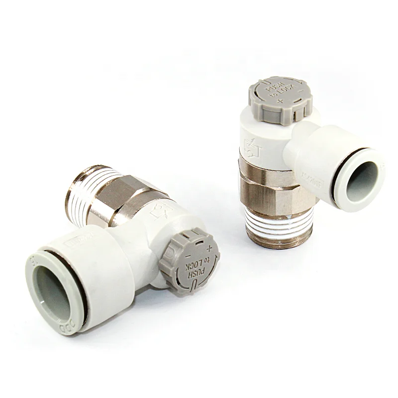 SMC Fitting Flow Control Valve AS1201F Rotary Locking Cylinder Speed Adjusting Connector Pneumatic Quick Coupling
