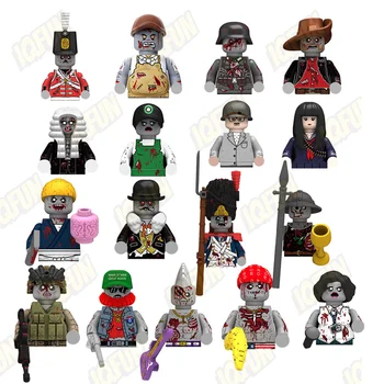 2025 Halloween Mini Figures Building Blocks Thriller Zombies Movie Characters Series Cartoon Educational DIY Block Toy for Kids