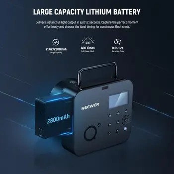 NEEWER-Q4 New Look 400Ws TTL Studio Flash 1/8000 HSS 2800mAh Battery Powered Outdoor Strobe Photography Speedlite detail image