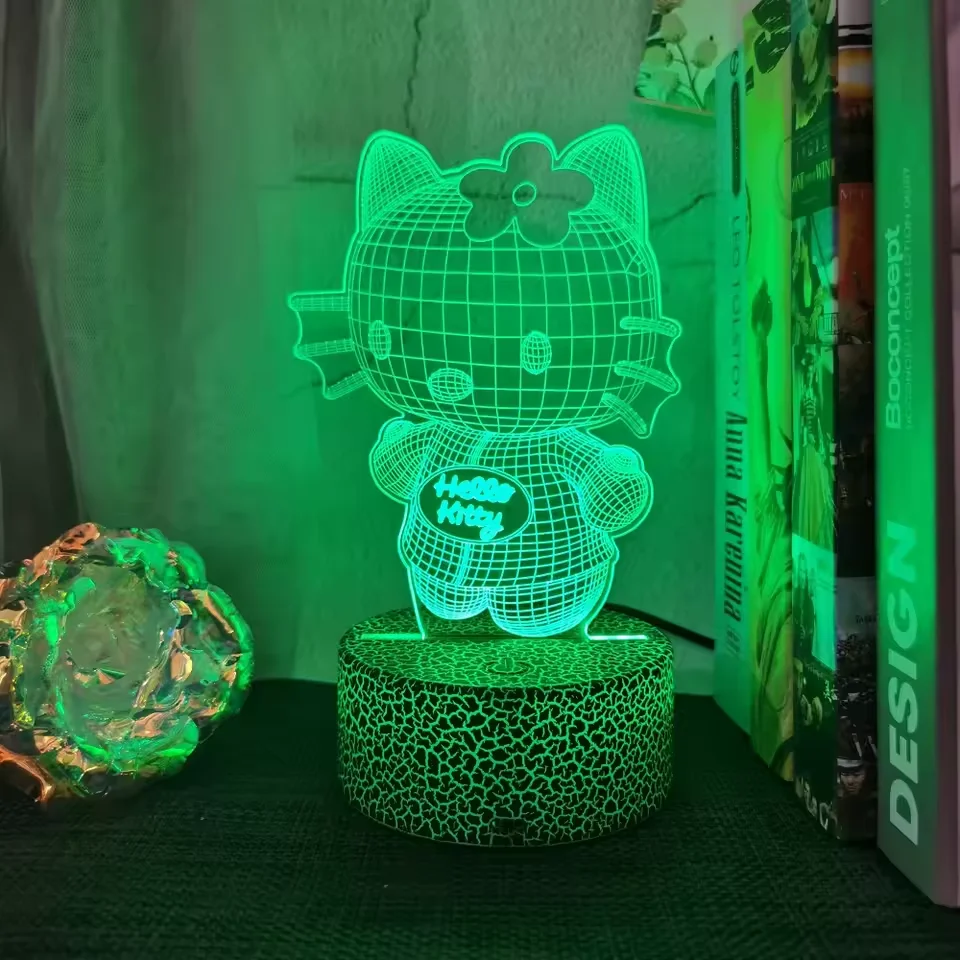 16 Colors Creative Kawaii Hello Kitty 3D Night Light Stitch Table