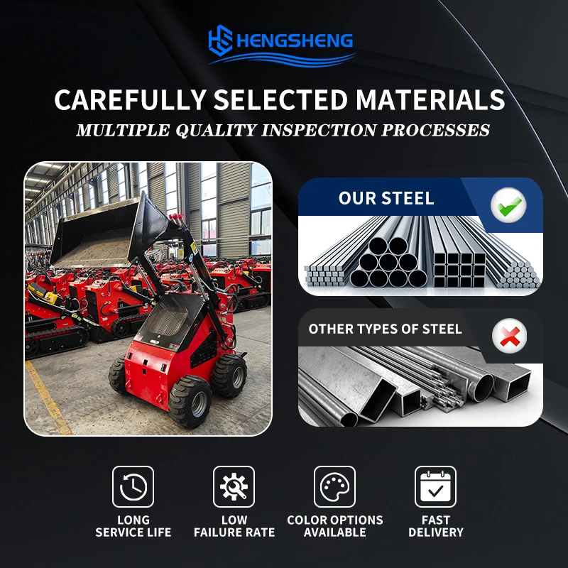 CE/EU/EPA HS380W Skid Steer Loader Wheel-type RATO R740 Gasoline Engine Single-cylinder Compact Cost-Effective bobcat