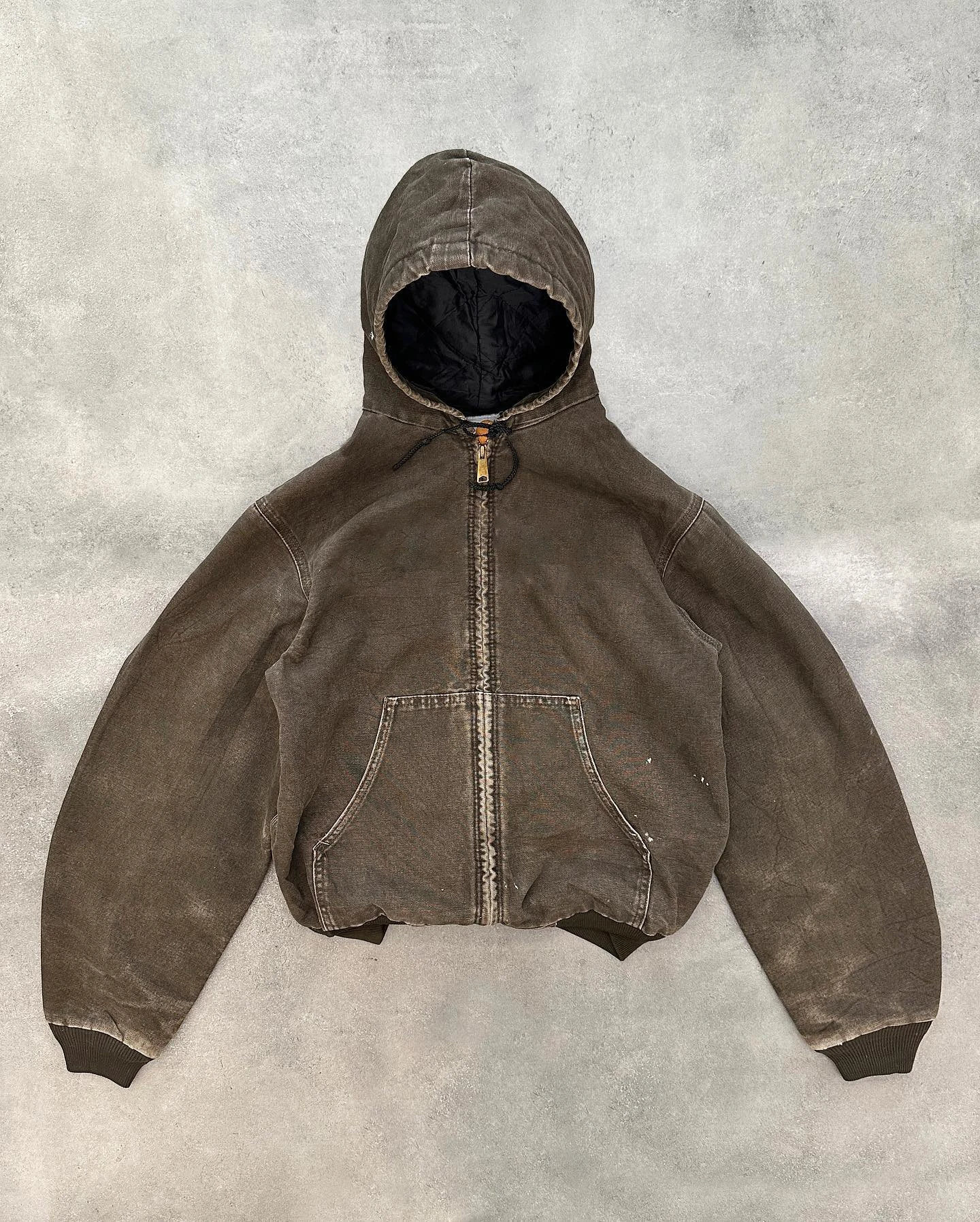Outdoor Bomber Hooded Jacket Custom Cotton Denim Jean Jacket Coat Cotton Acid Wash Vintage Duck Canvas Workwear Work Jackets Men gallery 4