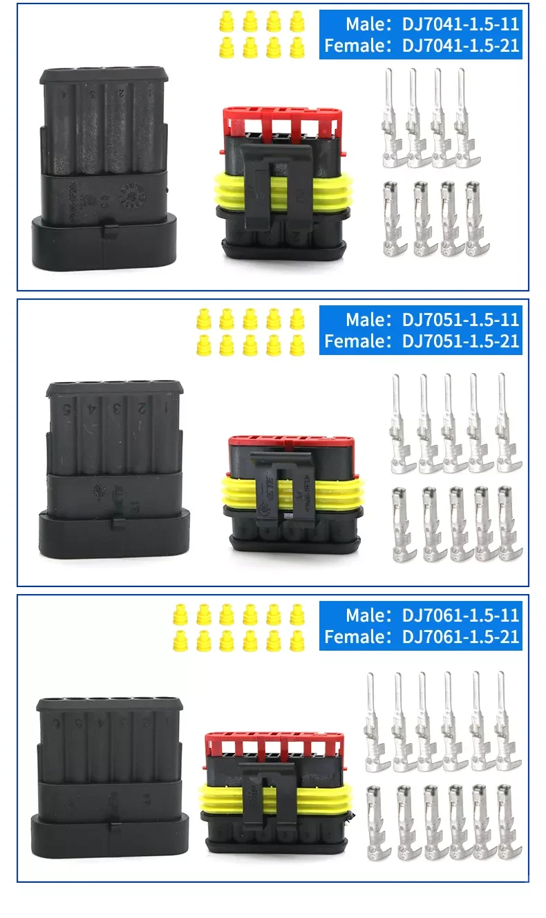 Tyco Automotive Terminal Power Amp Connectors Manufacturer Priced Male ...