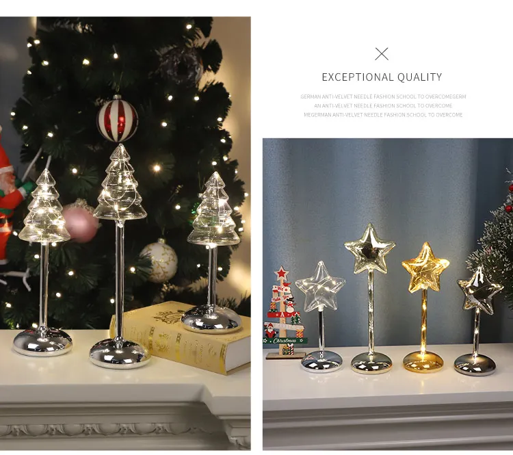 High-value creativity ingenious design Christmas crystal amazing tree shaped other decoration with tall pole for sale supplier