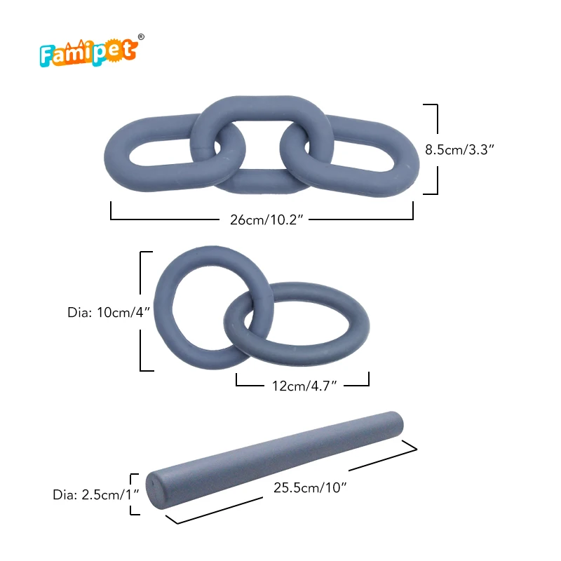 Famipet Custom Natural Rubber Durable Pet Chew Dog Toys for Aggressive Chewers