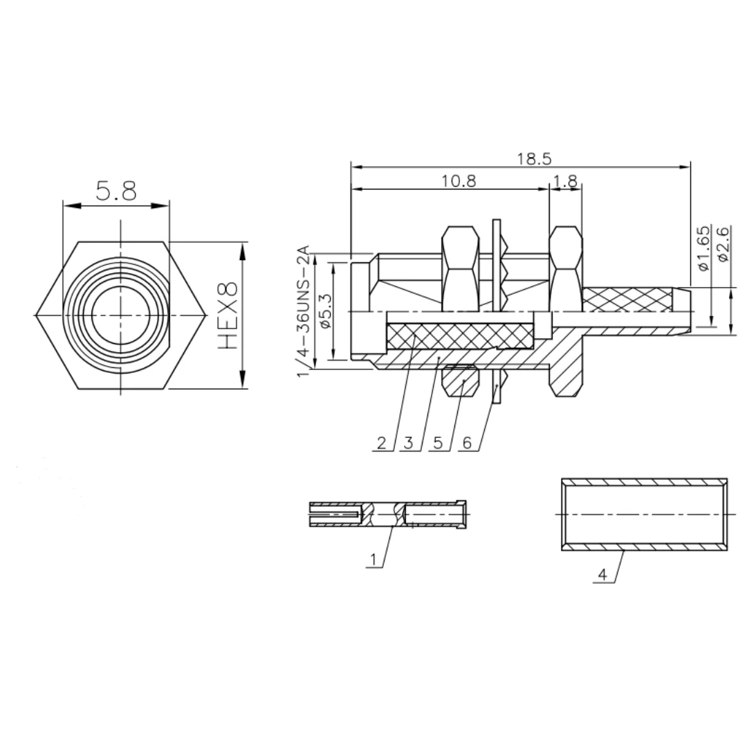product manufacturer sells copper gold plated rp sma c ky15 integrated 11 tooth female connector rp sma coaxial connectors-4