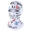 maschera di protezione solare con cappuccio stampato - graffiti bianchi