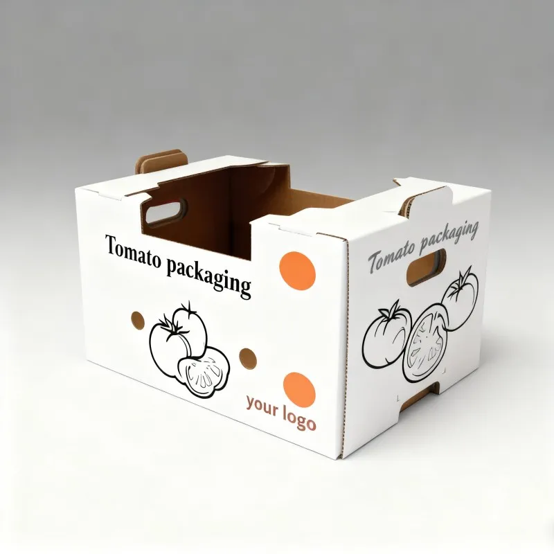 Pritaikytas logotipas, bangluotas vaisių dėžutės, aukštos kokybės ir nebrangios kartono vaisių pakuotės dėžutės, bulvių dėžutė su rankenėle