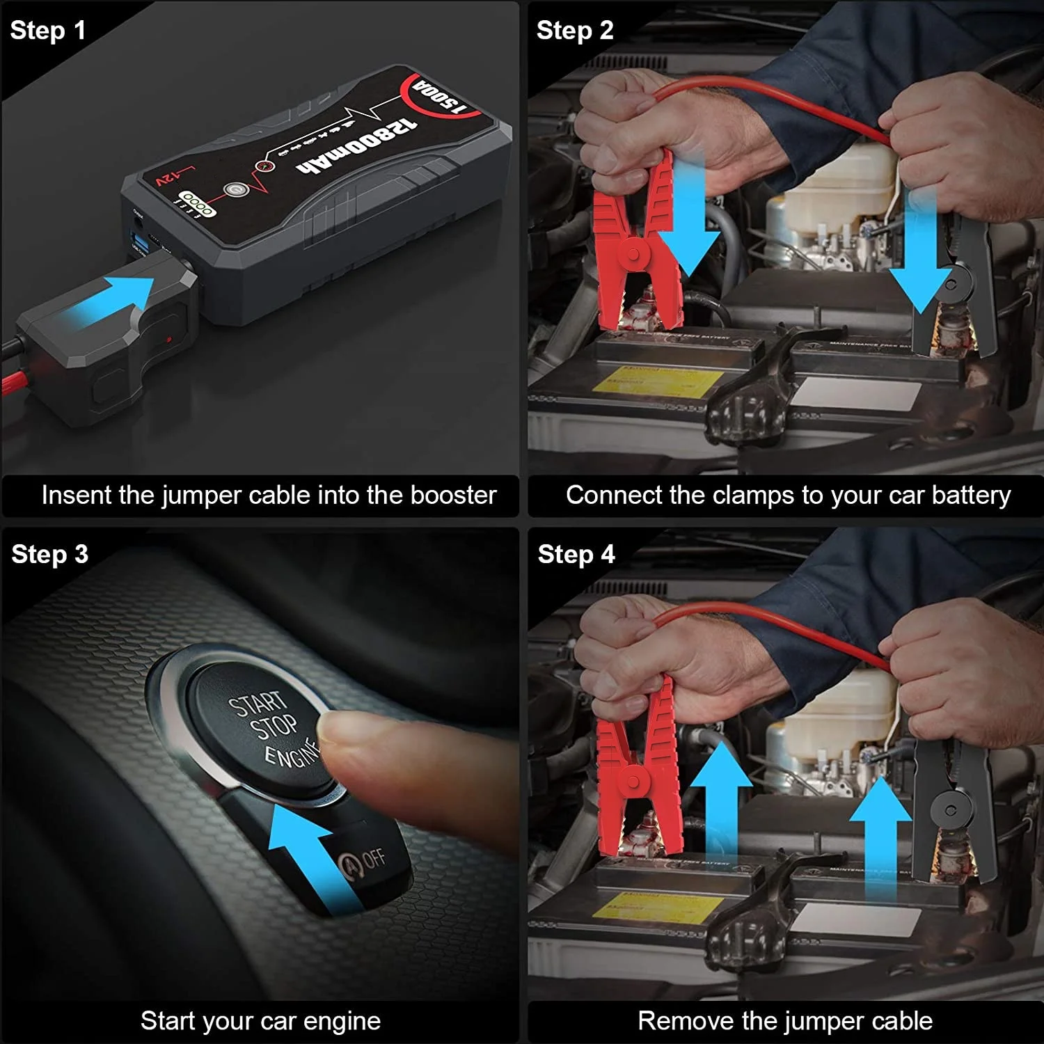 Производитель портативное зарядное устройство для автомобильного Аккумулятора Внешний аккумулятор пускозарядное 3000 а автомобильный пусковое 4 в 1