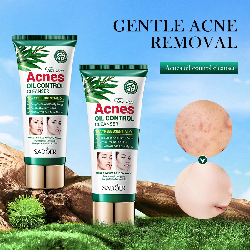 New Arrival SADOER Tea Tree Acne Removing and Oil Control Facial Cleanser