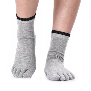 Fashion Solid Men Socks Casual Comb Cotton Black Cheap Toe Socks