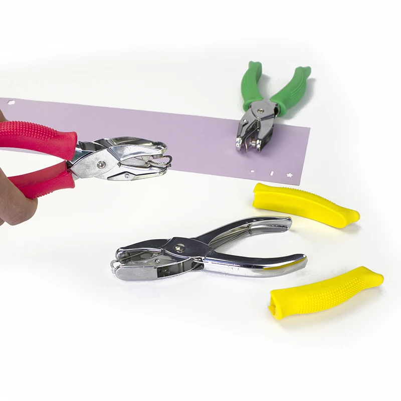 Factory Manual Different Shapes Paper Hole Punch With Rubber Covers for Office and School