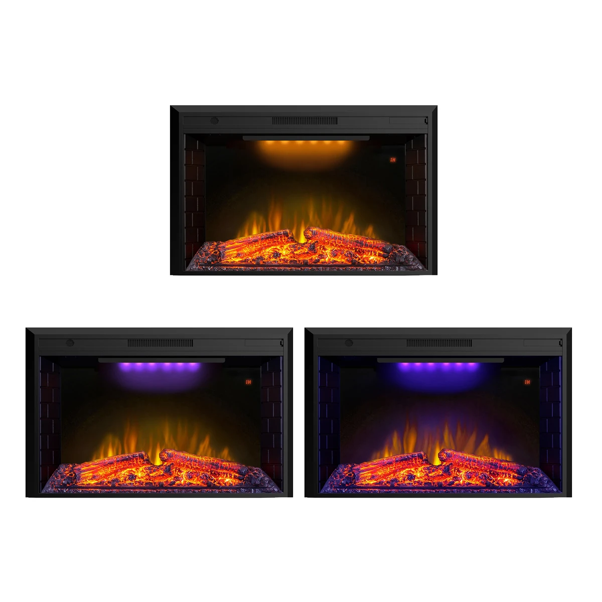 Luxstar 50 Inch Indoor Electric Fireplace Insert Heaters Media Fireplace Trim Decor Led Flame