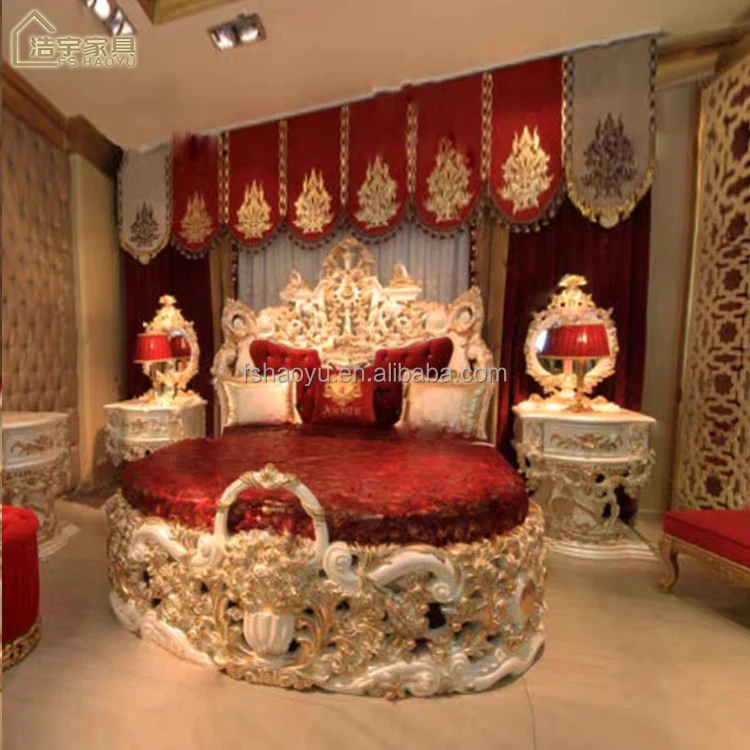 European Classic Bed Bedroom Furniture Antique Double Beds Luxurious