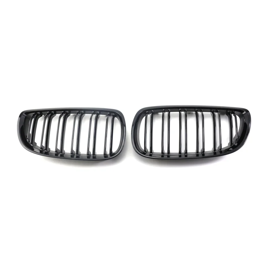 TIYPEOR Double Slat ABS Front Bumper Grilles Kidney Grill for BMW E92 3 Series E92 2006 - 2009