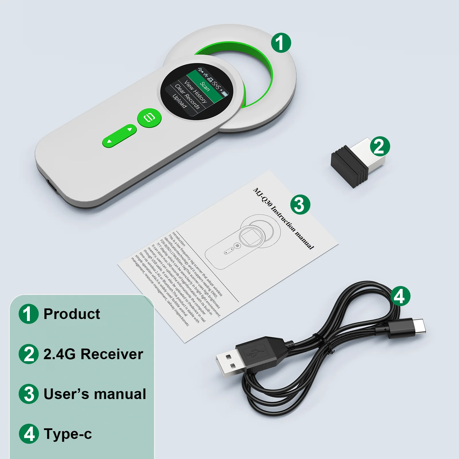 Symcode MJ-Q30 Microchip Reader - Reliable Animal RFID Scanner