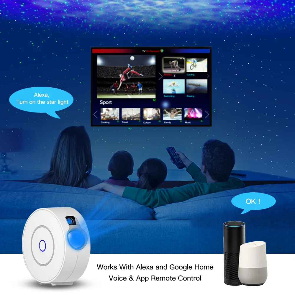 Wholesale 3D Laser Nebula Starry Night Light Projector With Control Different Color
