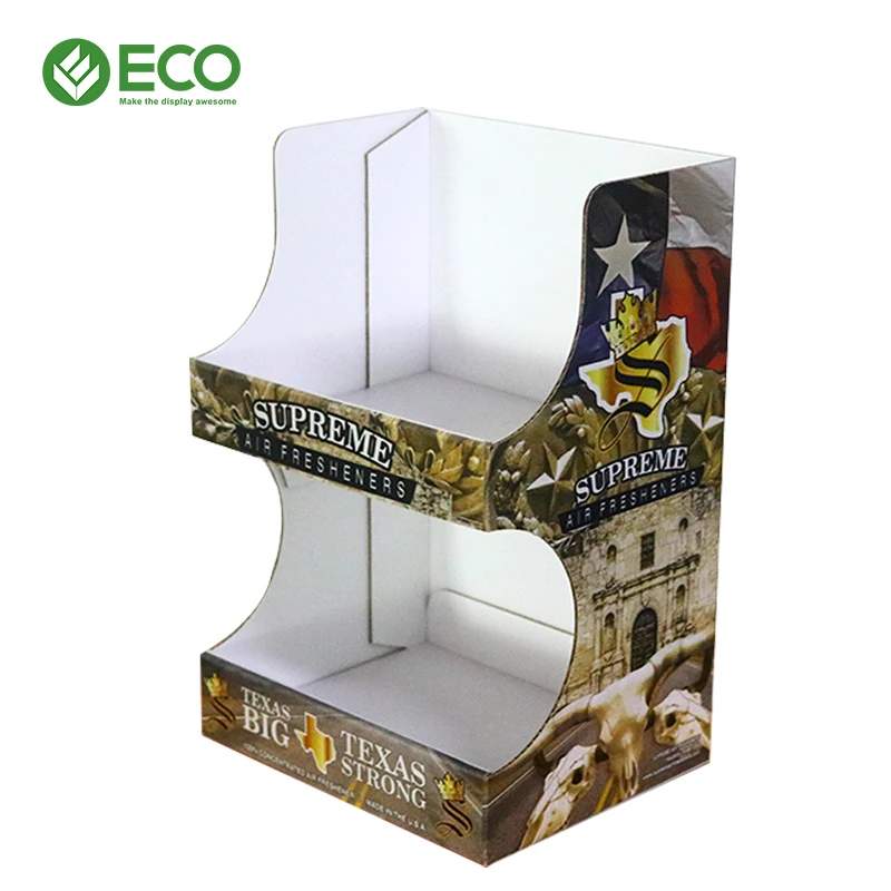 Supermarket Pos Two Tier Counter Table Top Display Stand Cardboard Box Display Buy Table Top