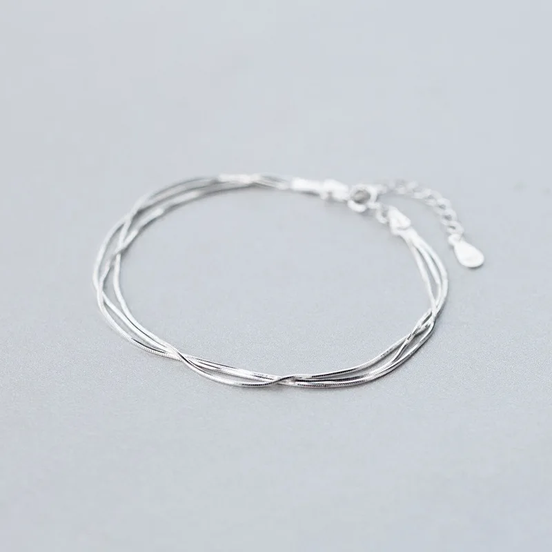 Silver Charm Layer Bracelet, Metal Bangles Bracelets