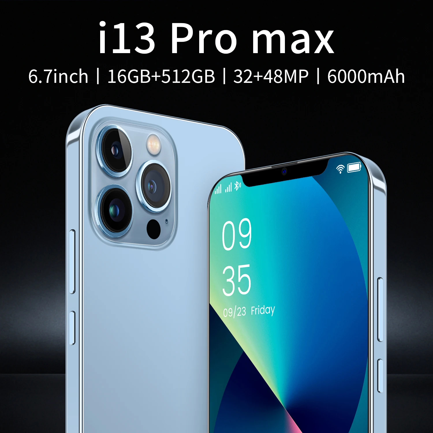 Hot Sell 16gb+512gb I13 Pro Max Smartphone I13 Pro Max Clone Phone 