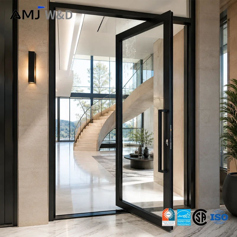 Luxury Oversized Pivot Entrance Door for Saudi Arabia UAE Villa Aluminum Heat Insulation Glass Entry Door