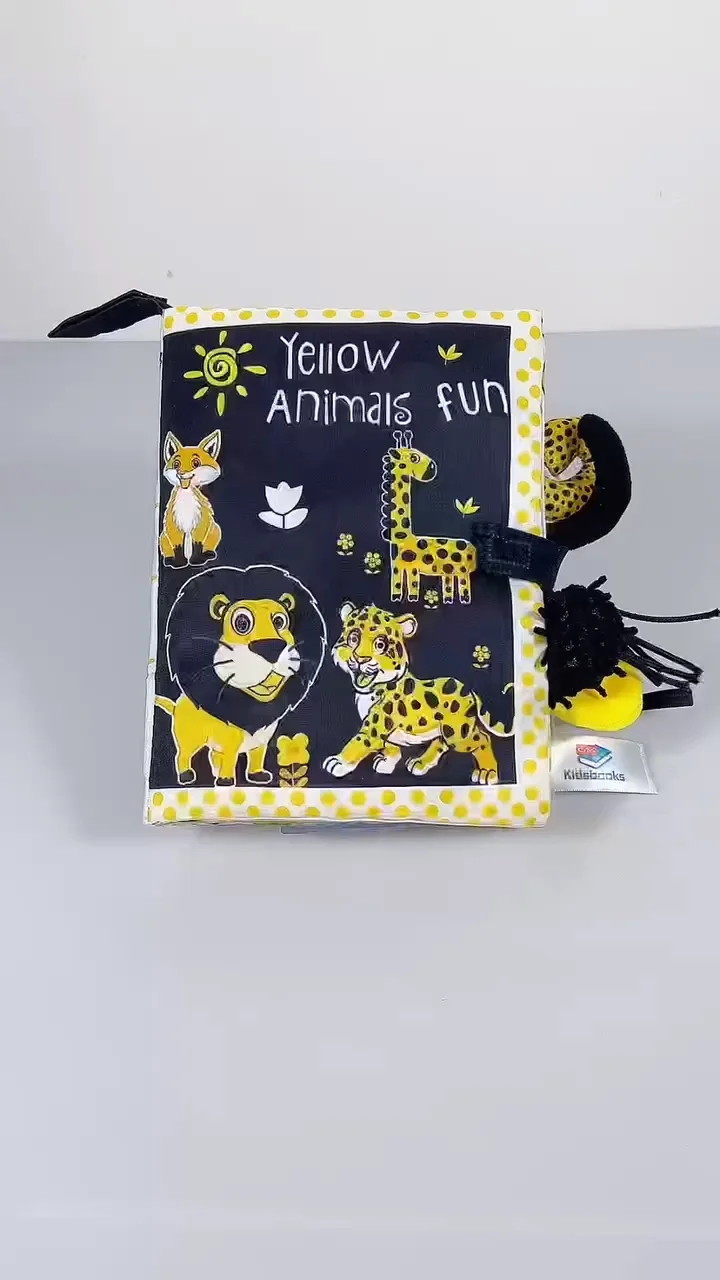 Baby Cloth Book Black And White Yellow Early Education Tail Cloth Book