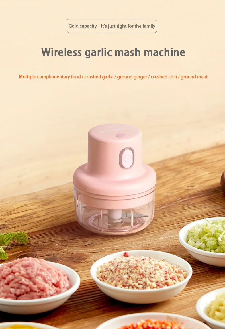 Home Wireless Electric Garlic Puree Machine Hit Garlic Mini