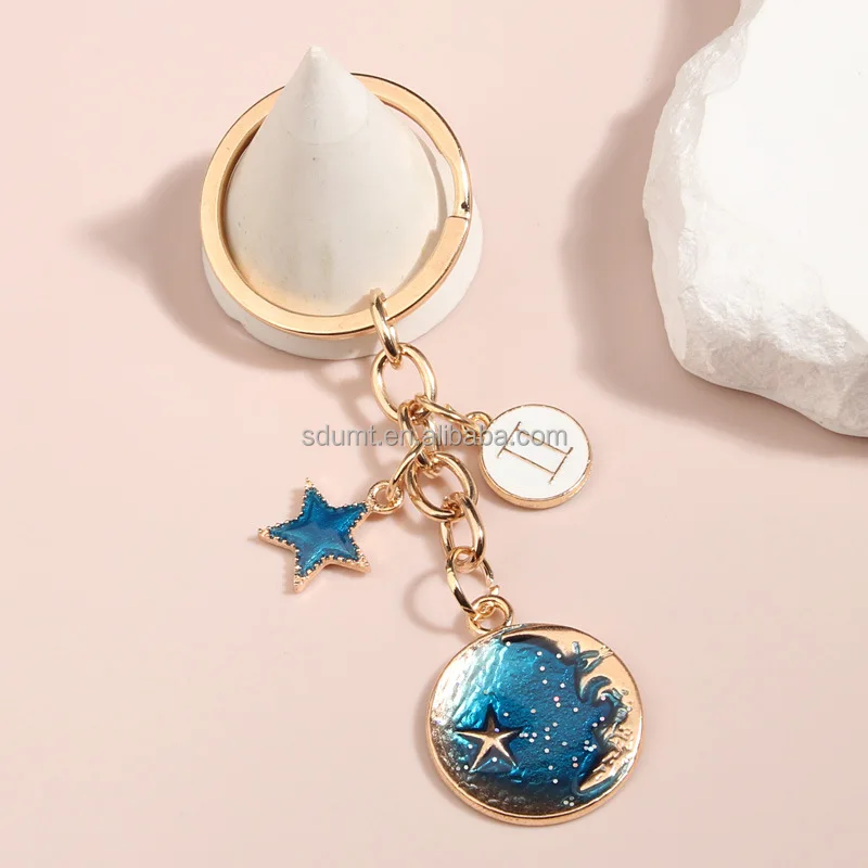 12 Constellations Keychain Keyring Pendant Gifts Metal Key Chains ...