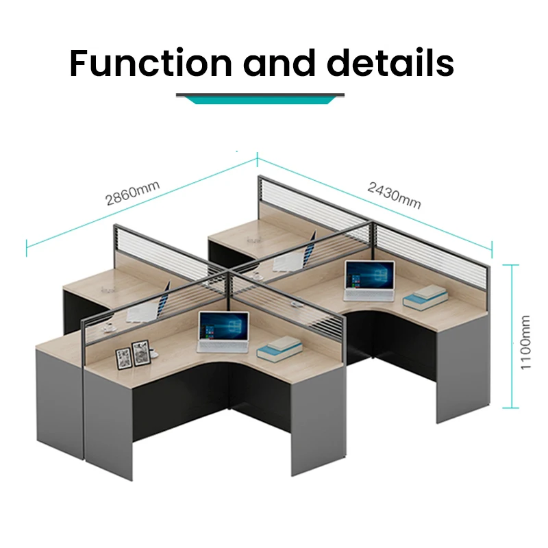 Modern Call Center Cubicles Modular Office Workstations 6 8 Seats Office Desk With Partition