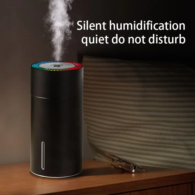 Mini USB Tabletop Metal Car Aromatherapy Essential Oil Diffuser 260ml Capacity Portable Colorful LED Night Light Batteries