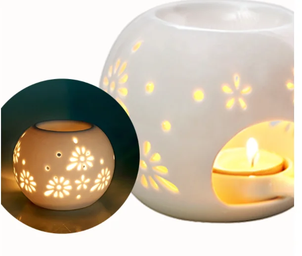 Pottery Aromatherapy Candle with Essential Oil Diffuser Ceramic Candle Jar for Home Decoration for Christmas