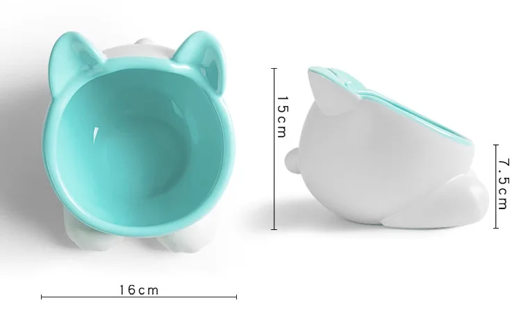 Wholesale Best Seller Eco-Friendly Cat Bowl Chubby Cute Pet Food Water Bowl Raised Design for Cats details