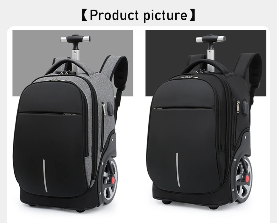 Hot Style 20inch Unisex Multifunctional Fabric Waterresistant Laptop Rolling Trolley School