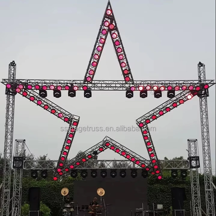 300*300mm Aluminum Spigot Truss Customized Star Shape Truss for Concert Event
