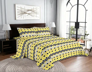 Africa Coton 4pcs King Size Bed Sheets Lilianna Collection Flat Sheet and Pillowcase Set